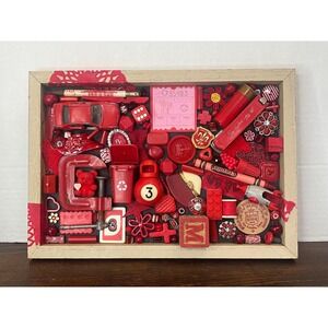 Red Rendezvous assemblage art contemporary‎ findings - one of a kind